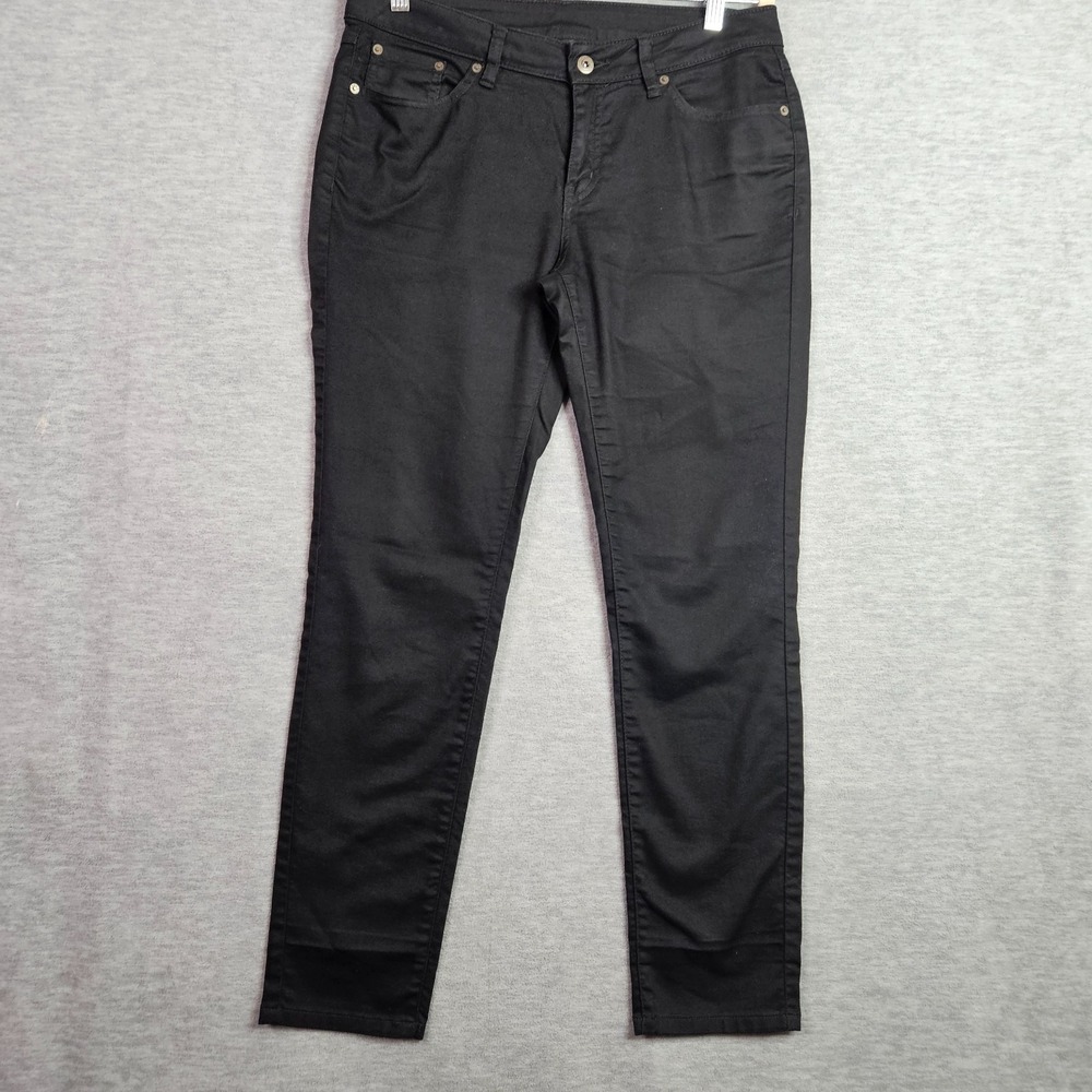 prAna Black Skinny Jeans Women's Mid-Rise Dark Wash Size 8 Stretch Denim